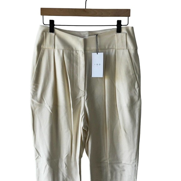 IRO Paris Nahima Beige Pleated Trouser Pants Waist 32 inches - New - Picture 2 of 8